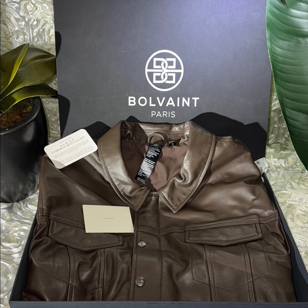 Bolvaint Paris Brown Lambskin Moto Jacket